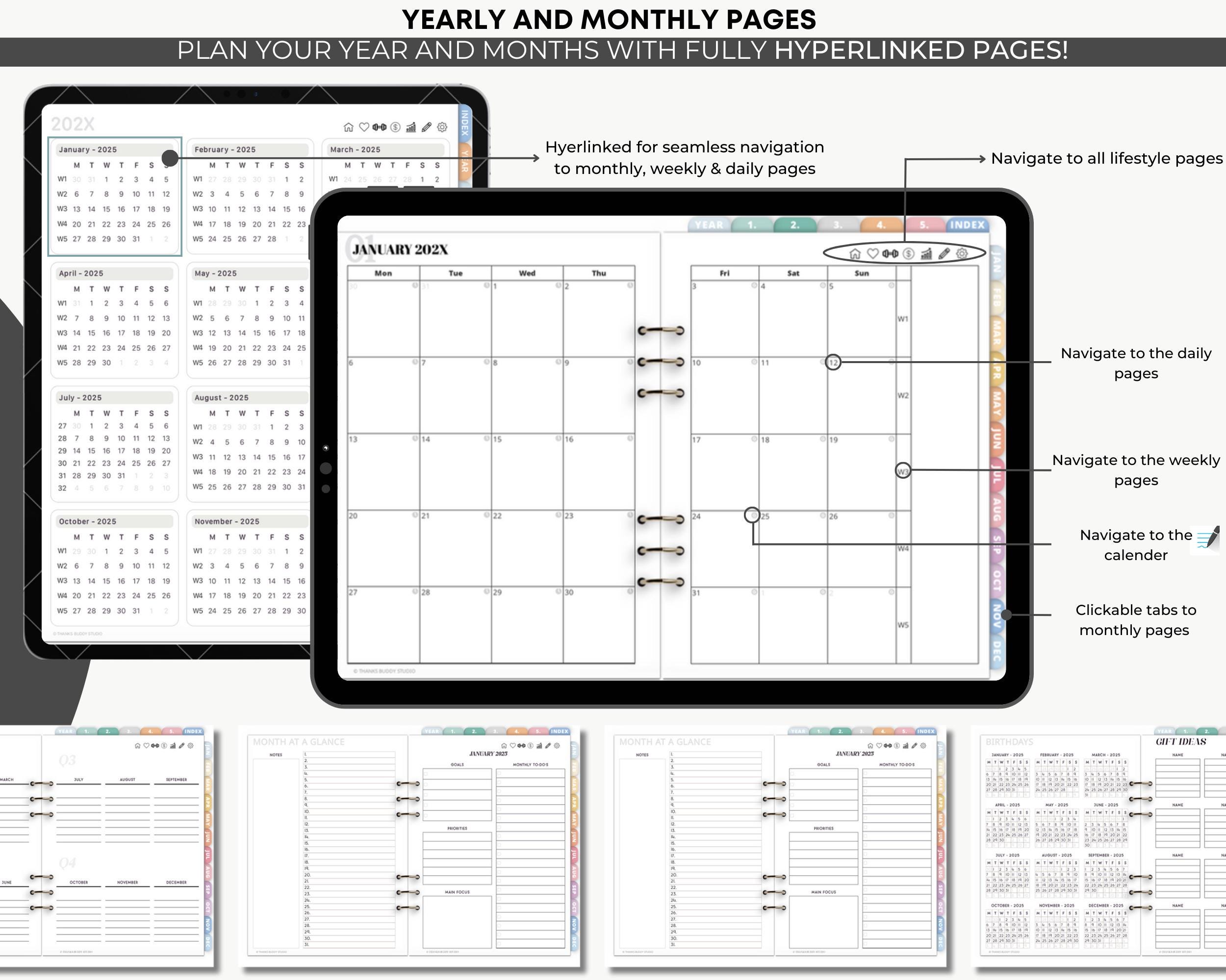 BOOX Note Air Digital Planner Bundle 2025 2026 Ultimate Collection Pack ...