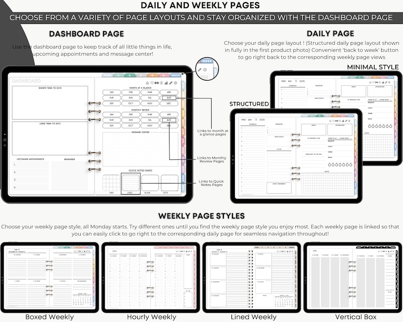 ReMarkable 2 Planner 2025 2026, Daily reMarkable Planner Journal ...