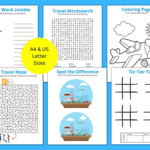 Travel Printable Activities for Kids Airport Airplane - Etsy