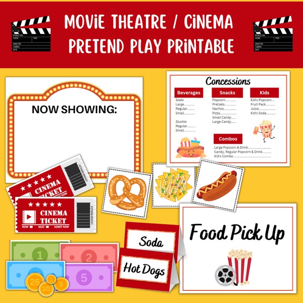 Movie Theatre Pretend Play, Movie Theater, Cinema, Film, Dramatic Play, Kids Activity, Play Store, Make Believe, Movie Night, Family Night