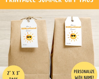 Haben Sie einen SUNsational Sommer-Tag, Ende des Schuljahres, letzter Schultag, Wertschätzung für den Lehrer. Danke, Anhänger, Anpassen, Personalisieren, Geschenkanhänger