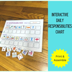 Kids Daily Responsibility Chart | Children Chore Chart | Routine Chart | Routine Poster | Daily Job Task List Checklist | Printable | Poster