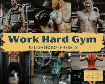 10 FITNESS LIGHTROOM mobile & desktop PRESETS / gym lifestyle instagram influencer preset filter / masculine dark workout presets lightroom