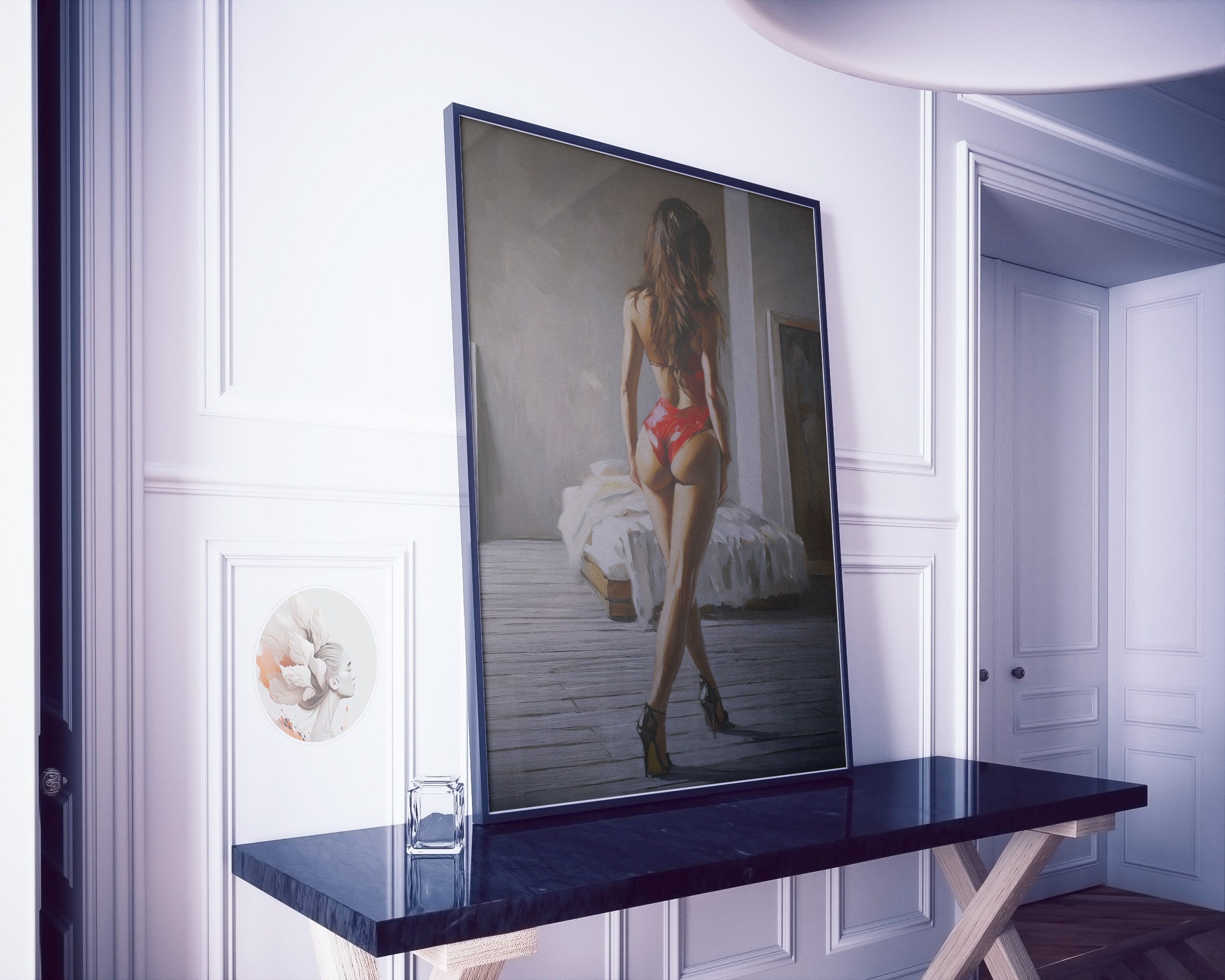 Naked Woman Painting Set, Sensual Oil Painting, Sexy Wall Art Bedroom