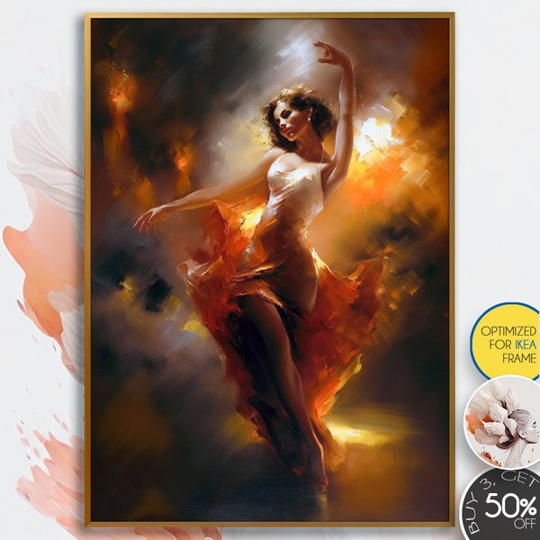 Énergie Flamenca | Art mural puissant | Art abstrait vibrant | Téléchargement numérique | Décoration murale imprimable | Parfait pour les fans de flamenco