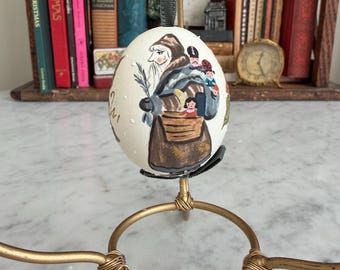 Vintage Hand-Painted Goose Egg Christmas Ornament
