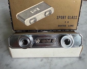 Vintage Opera Glasses 3x Japan Sportiere Binoculars With Box Mid Century Theater Glasses Chrome