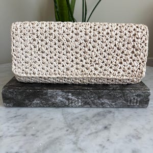 Vintage 1940’s - 1950’s Strawbridge & Clothier Woven Straw Handbag, Clutch, Purse Made in Italy