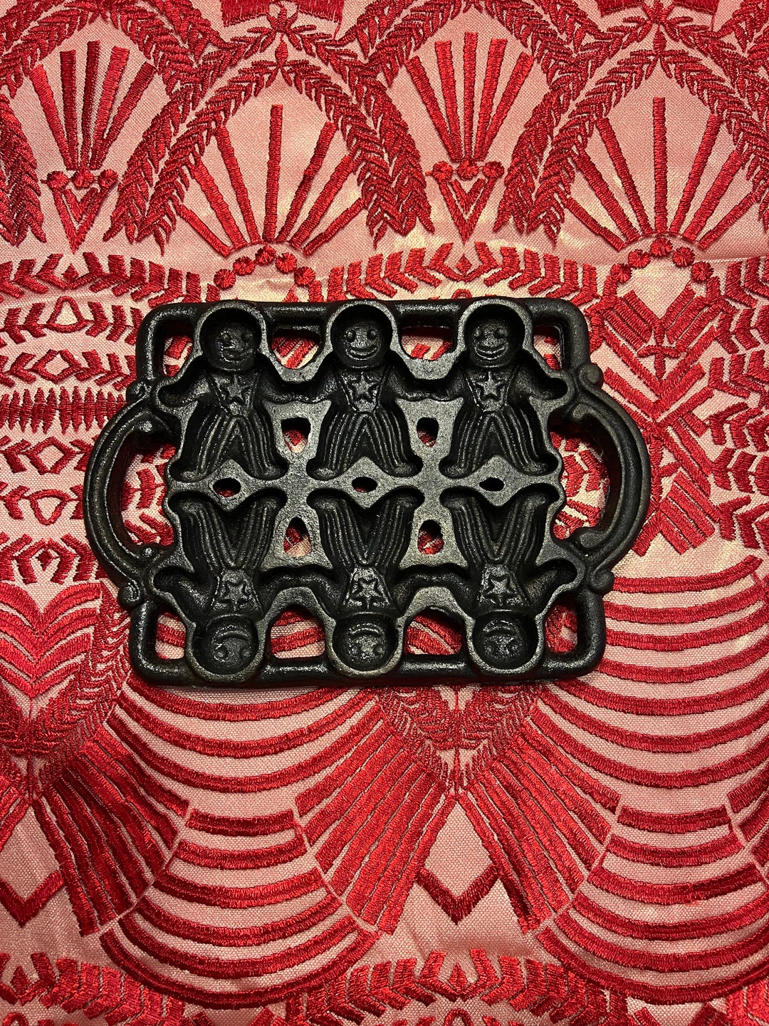 Vintage Cast Iron Gingerbread Man Mold 6x9 Cookie Classic Etsy