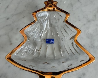 Vintage Studio Nova Weihnachtsbaumschale - Glasbonboniere mit Goldrand (Original Box)
