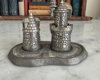 Vintage 1980s Salisbury Pewter Baby’s First Tooth & Curl Castles Nursery Set