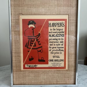 RARE Original 19th C Print — Les Maitres de L’Affiche Harper&#39;s Magazine Antique Lithograph Poster, 1896 Stone Litho, 12x16 Framed