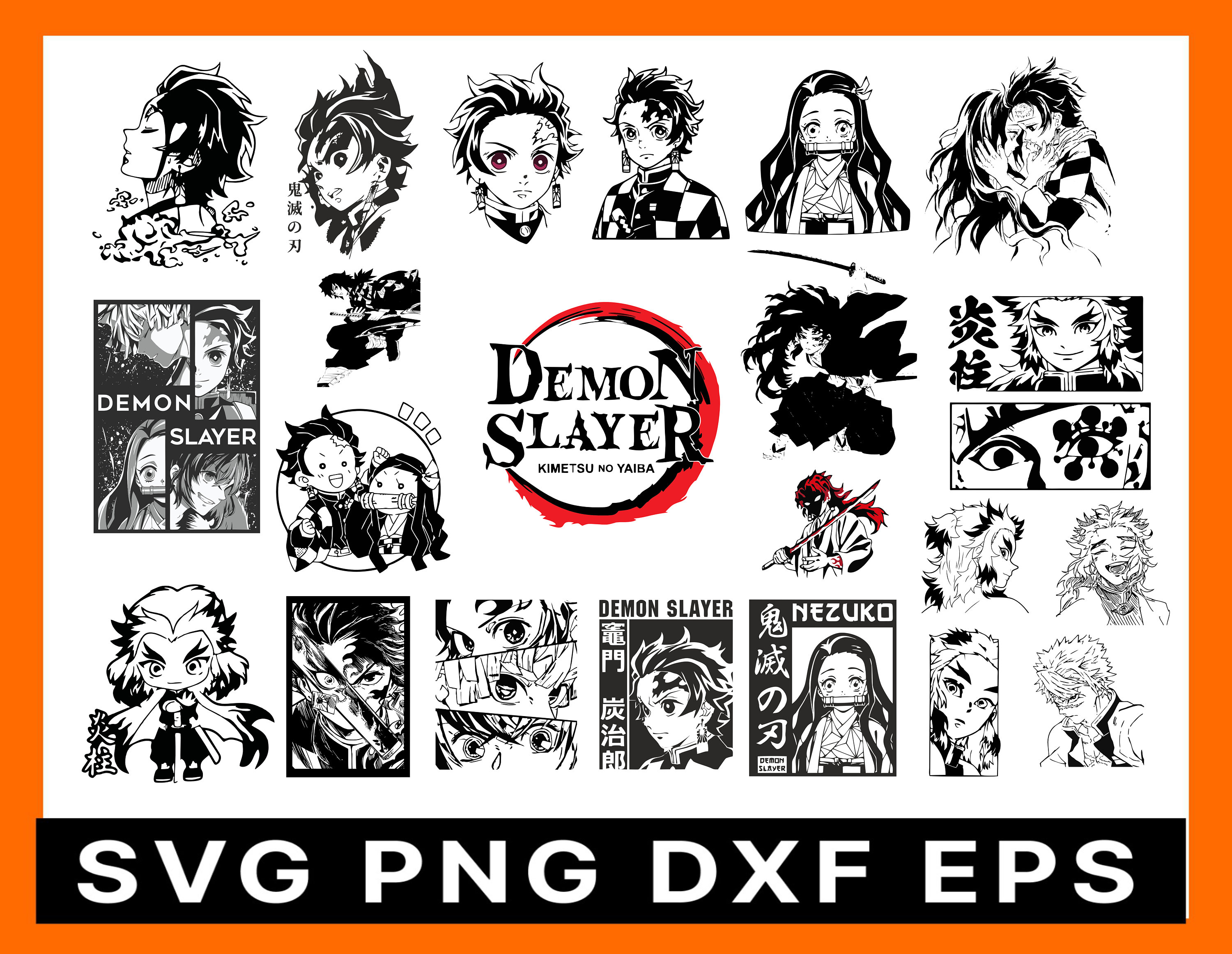 Kamado Tanjiro Svg, Anime Manga Svg, Demon Slayer Svg, Anime Svg, png, eps,  dxf digital download.