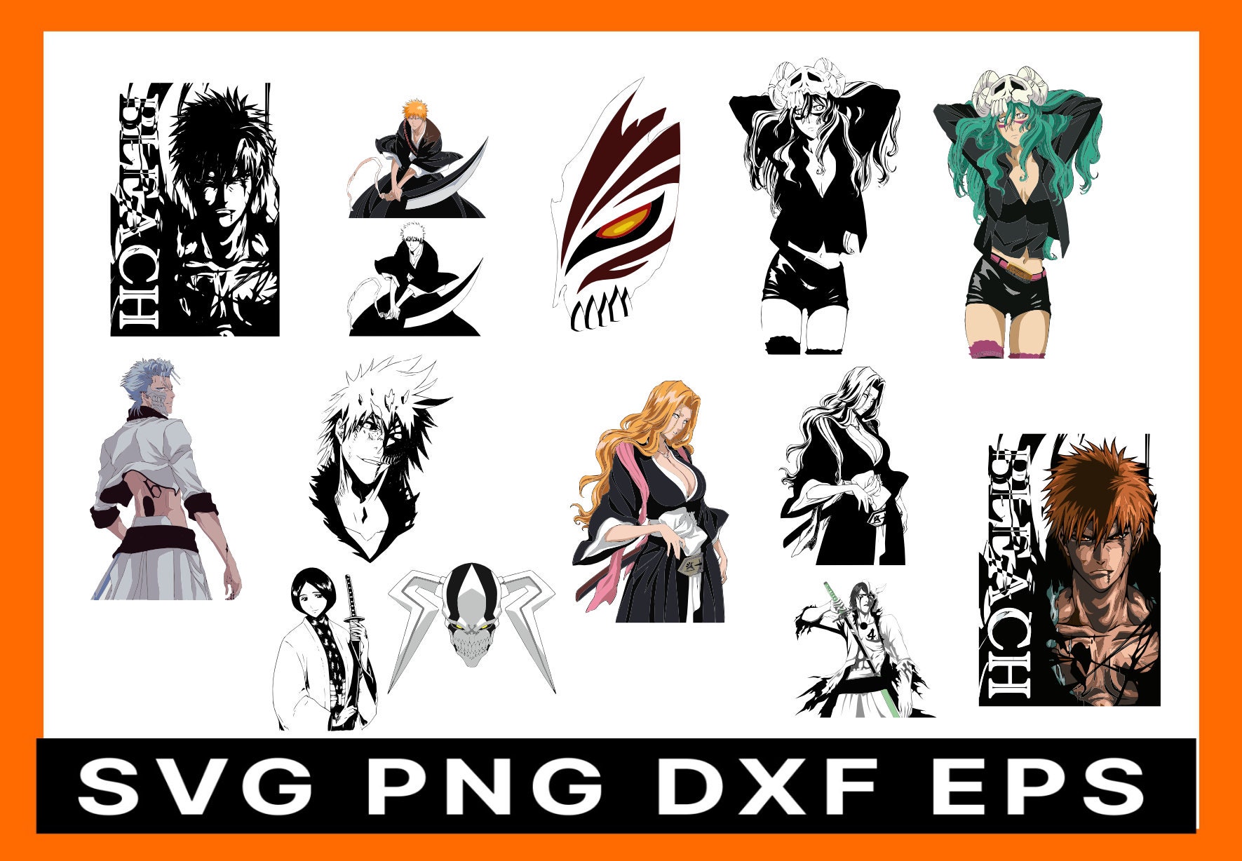 Bleach Characters SVG, Bleach SVG, Anime Cartoon SVG, file for cricut