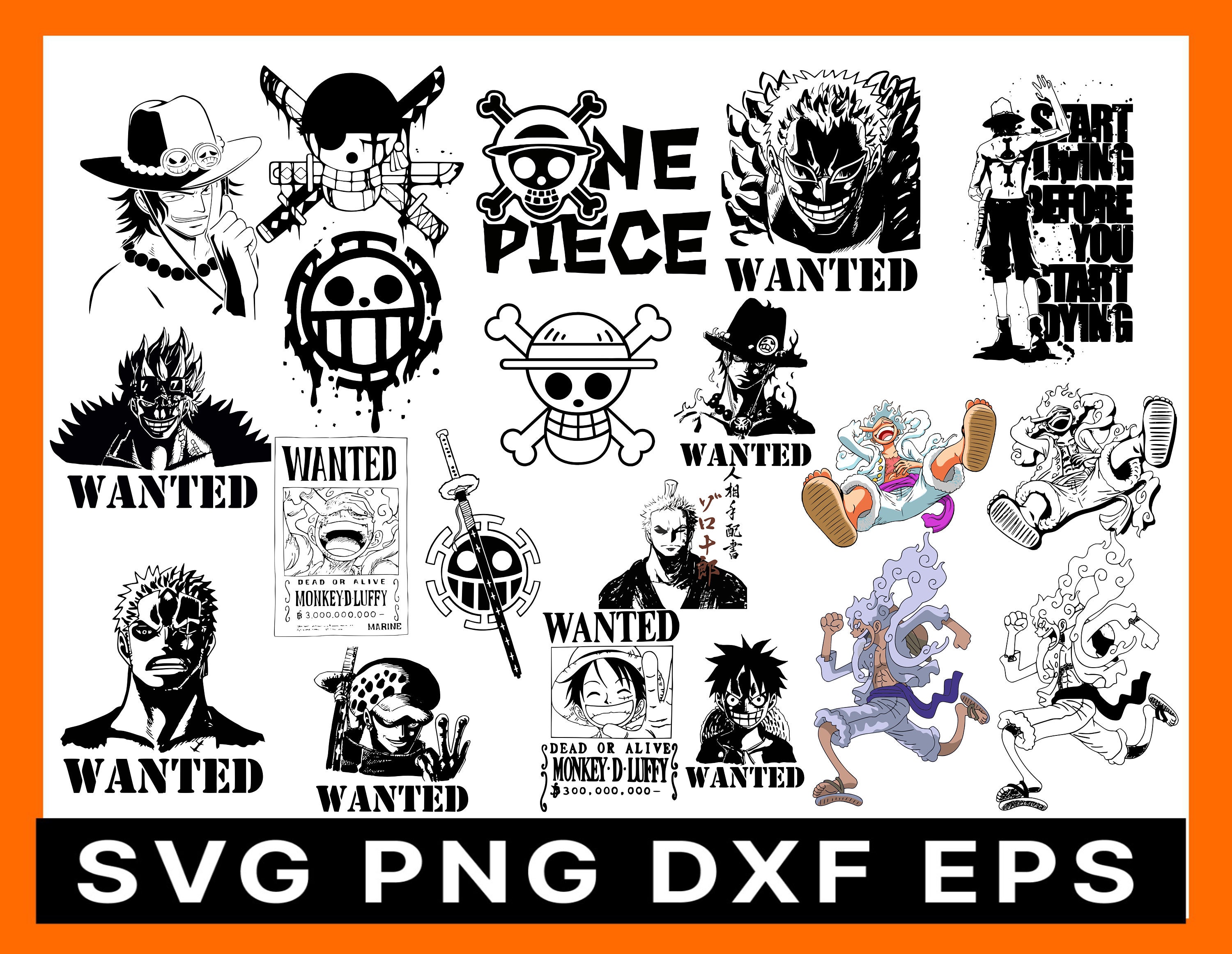 Monkey D. Luffy One Piece, Svg Png Dxf Eps Designs Download - free svg  files for cricut