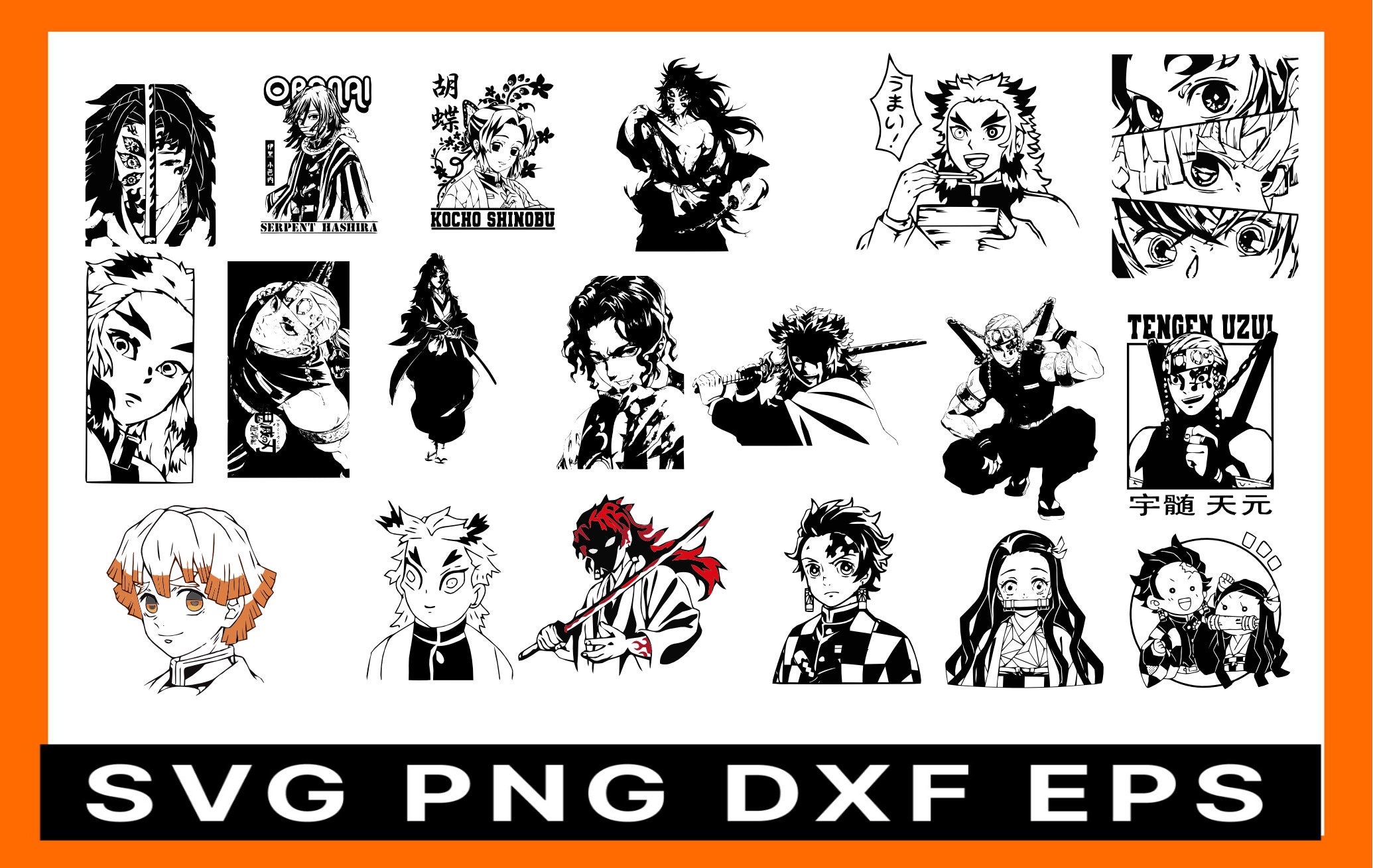 Kamado Tanjiro Svg, Anime Manga Svg, Demon Slayer Svg, Anime Svg, png, eps,  dxf digital download.