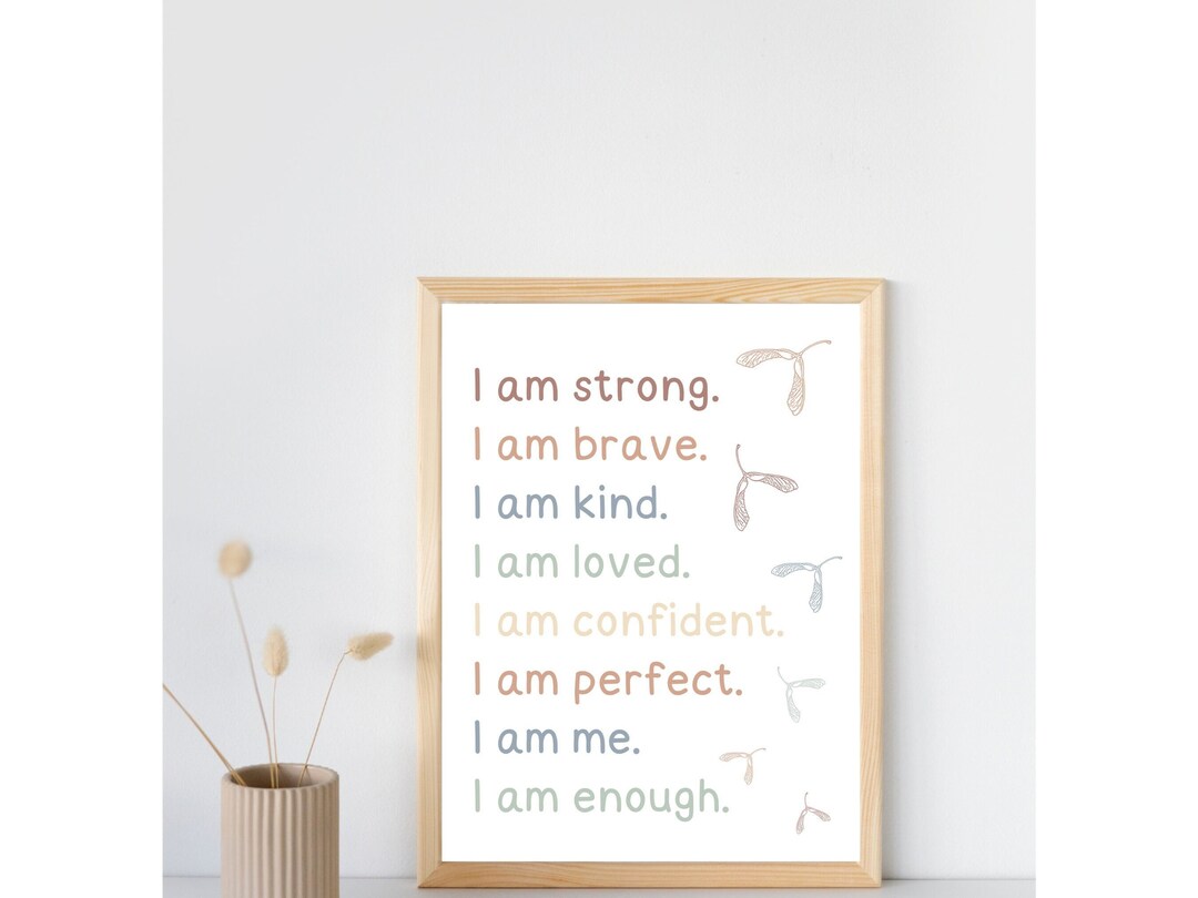 Affirmations for Kids Affirmations Print Maple Tree Kids Room Decor ...