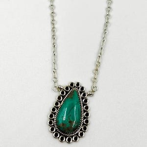 Natural Turquoise Chain Necklace, Pear Gemstone Necklace, Women Necklace Brown Turquoise Necklace Dainty Turquoise Necklace Wedding Necklace