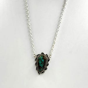 Natural Turquoise Chain Necklace, Pear Gemstone Necklace, Women Necklace Brown Turquoise Necklace Dainty Turquoise Necklace Wedding Necklace