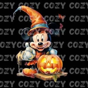 Mickey Mouse Jack-o-lanterne, Costume d’Halloween, Personnages de dessins animés, PNG. Sublimation, Imprimer puis Couper, Décalcomanie imprimable, Image, Orange, Violet