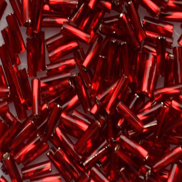 The Bead Bank - Red Twist Bugle Beads Size 3