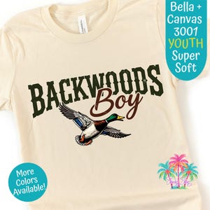 Youth Backwoods Boy Tee - Outdoor Adventure Shirt, Camping Gear, Nature Lover Gift, Family Gatherings, Birthday Present
