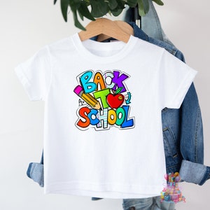 Back to School Youth Short Sleeve Tee. Bella Canvas 3001Y. Back to School Colorful Tshirt. Elementary School. Kids Tee. Welcome Back.