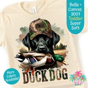 Toddler Duck Hunting Tee, Cute Toddler Shirt, Kids Outdoor Apparel, Hunting Gift for Boys, Funny Animal Tee, Short Sleeve, Duck Dog