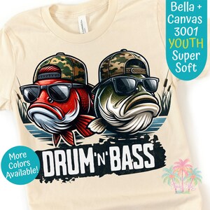 Youth Drum & Bass Fish T-shirt, Young Fisherman, Angler, Fun Fishing Tee, Toddler Fishing, Funny Fisherman Tshirt, Outdoorsman, Kids Shirt