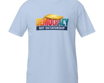 Democracy Not Dictatory Mutige politische Typografie für bürgerliches Engagement, Kundgebung für Menschenrecht und Anhänger der fürterischen Freiheit