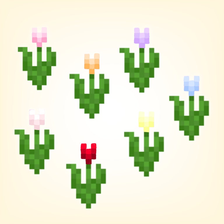 Minecraft Tulip in Flower Pot custom Colors - Etsy
