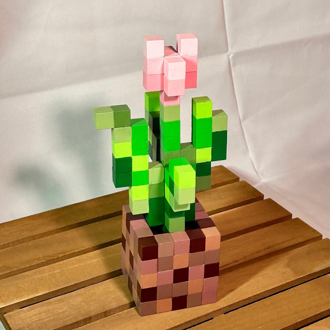 Minecraft Tulip in Flower Pot custom Colors Etsy