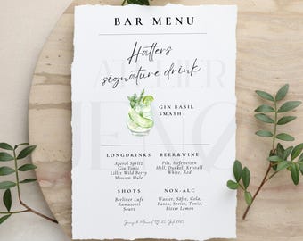 Modern, customizable bar menu | 2 templates | Bar menu | Drinks menu | Cocktail menu | Digital download | DIY | Digital template