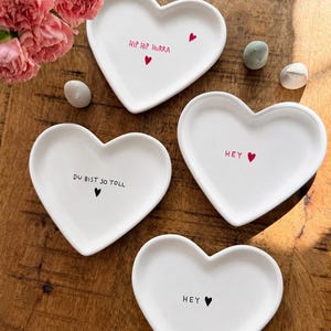 Dekotablett | Herz-Tablett | Cloud Tablett | Herz | personalisierbar | Keramiktablett | Herztablett | Geschenk | Schmuckschale | Hochzeit