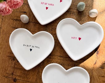 Decorative tray | Heart-shaped tray | Cloud tray | Heart | Personalizable | Ceramic tray | Heart-shaped tray | Gift | Jewelry dish | Wedding