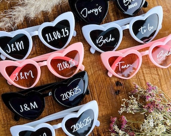 Herzsonnenbrille | personalisiert | Hochzeit | JGA | Junggesellenabschied | Sonnenbrille | Brautjungfer | Geschenk | Brille für Hochzeit