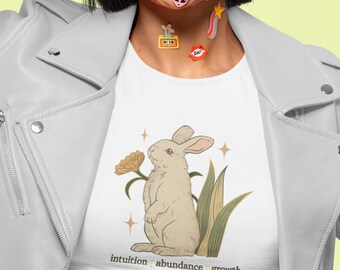 Bunny Graphic Crop Tee: Intuition, Abundance, Growth