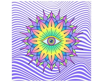 Imán para coche Trippy Be Open de 3rd Eye / Imán estilo pegatina psicodélica