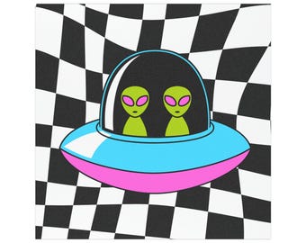Alien Psychedelic Auto Magnet: Trippy Cosmic Fahrzeugkunst
