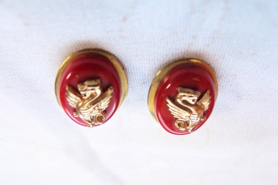 Antique gold and coral colored earrings. Birthday… - image 3