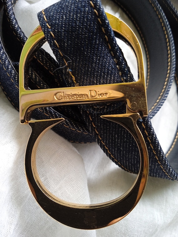 Authentic vintage Christian DIOR Paris belt in le… - image 3