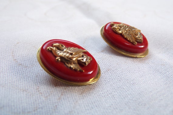 Antique gold and coral colored earrings. Birthday… - image 5