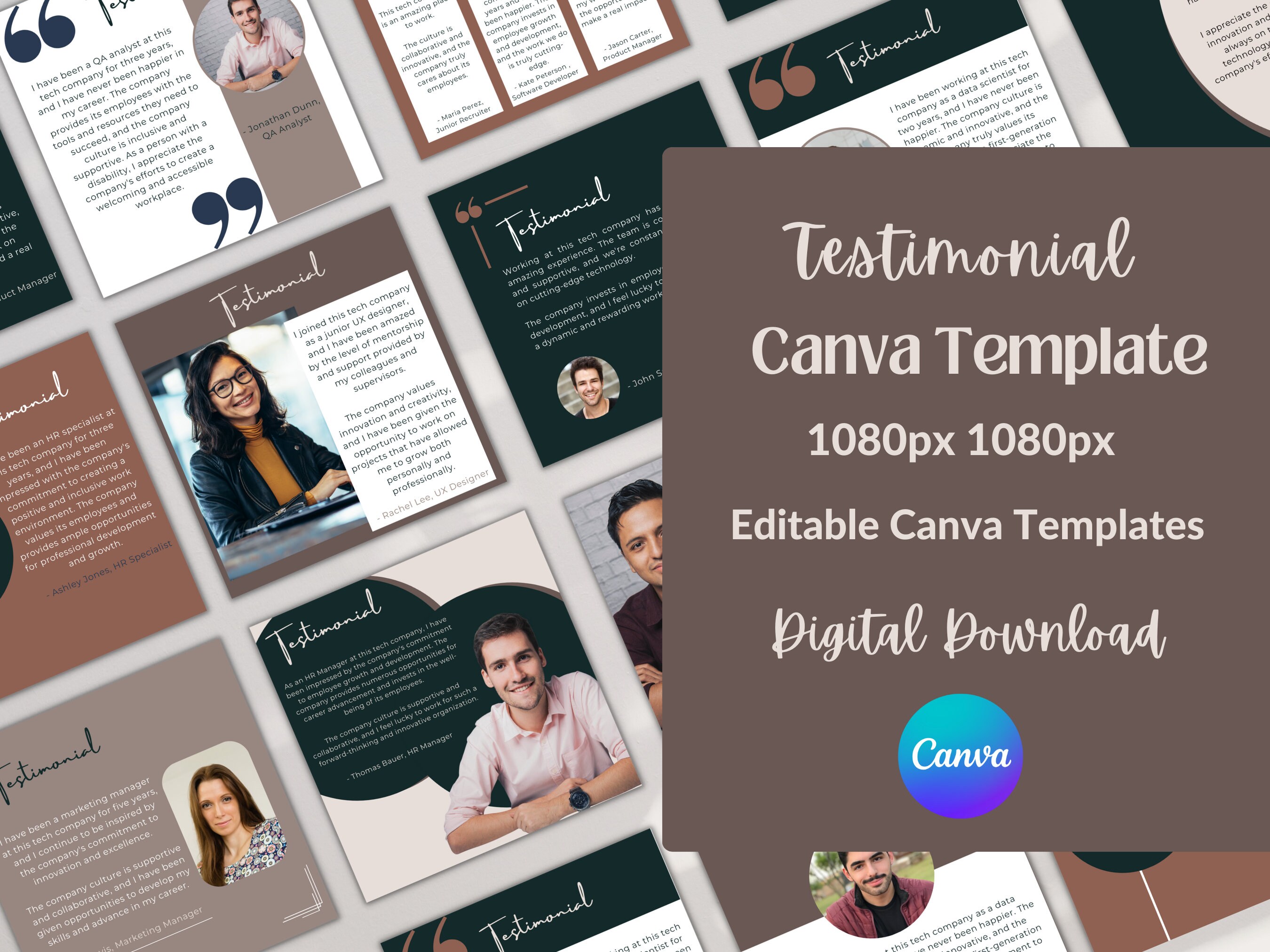 Testimonial Canva Templates Customer Review Instagram - Etsy