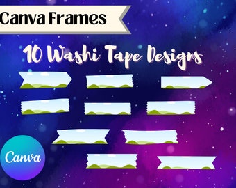 Washi Tape Canva Bilderrahmen Vorlagen | Ziehen Sie Ihren eigenen Hintergrund per Drag & Drop | Canva Elements | Clip Art Vorlage