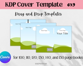 KDP Journal Covers Canva Template 6x9 Bundle Notebook Covers | Drag and Drop and Fill Editable Template for ebooks and self-publishing |