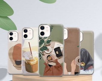 Aesthetic Coffee Phone Case Bean Lover Cover for Pixel 7 Pro 6A iPhone 14 13 12 Pro 11 XR, Samsung S21FE S22 5G S22 Ultra A73 A53 Note 20 A7