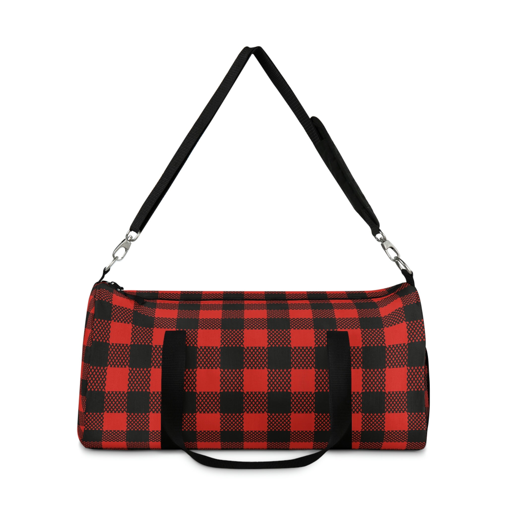 Buffalo Check Duffel Bag Comes in Two Sizes. Red and Black Etsy