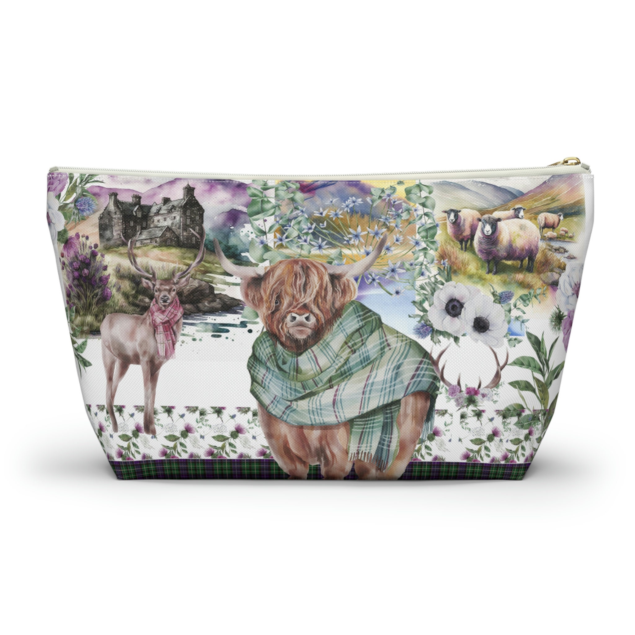 Scottish Lands Accessory Pouches W Zipper and Tbottom, Two Sizes Etsy