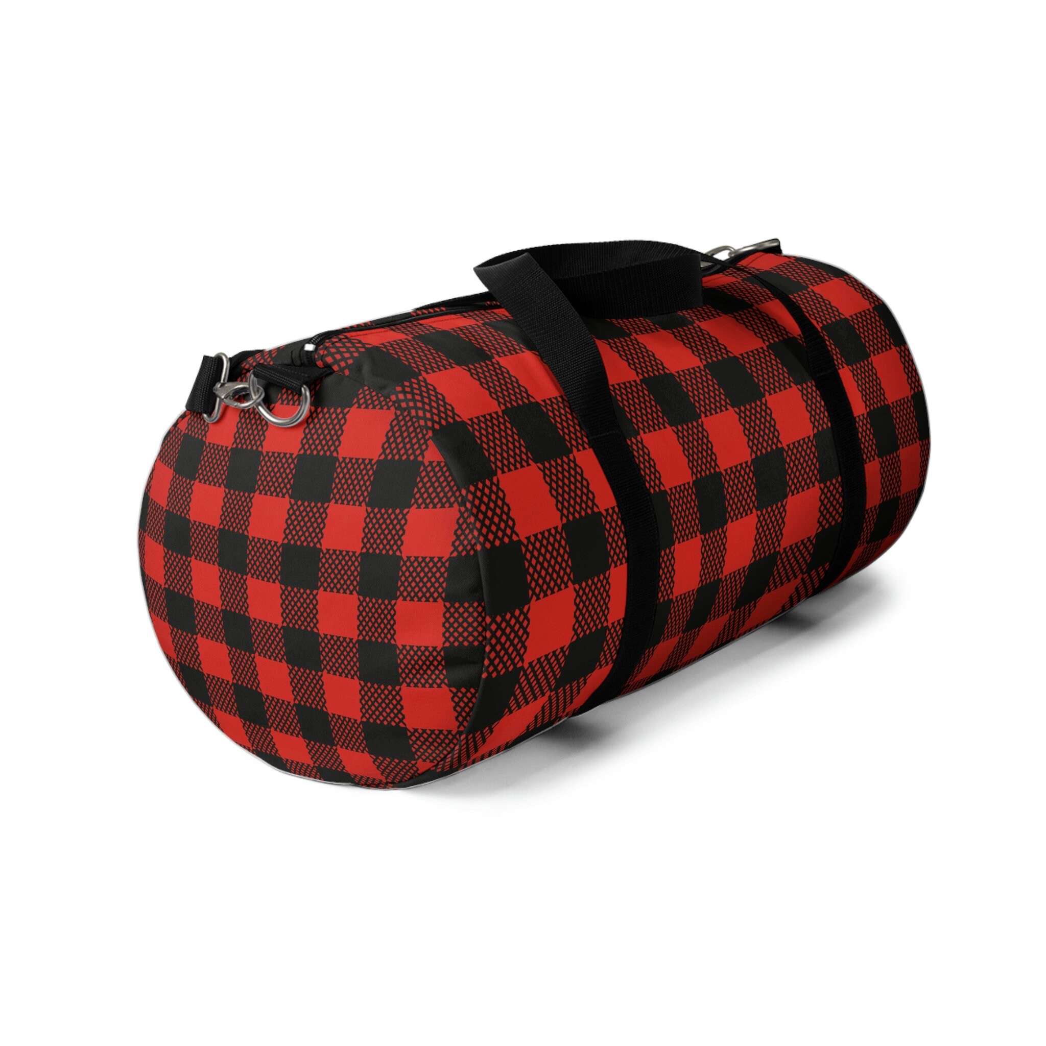 Buffalo Check Duffel Bag Comes in Two Sizes. Red and Black Etsy