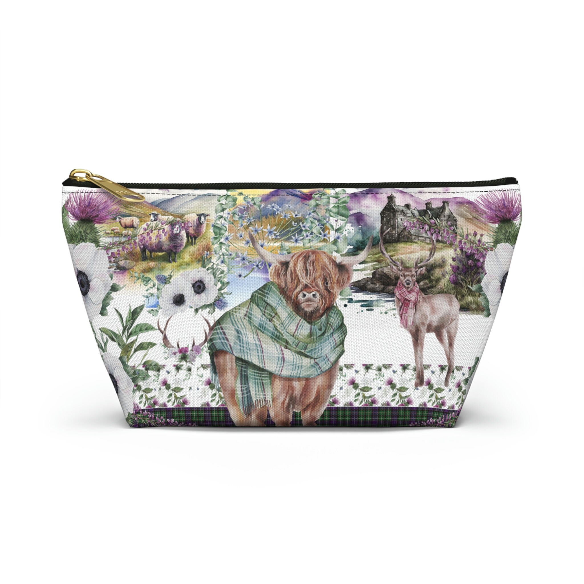 Scottish Lands Accessory Pouches W Zipper and Tbottom, Two Sizes Etsy